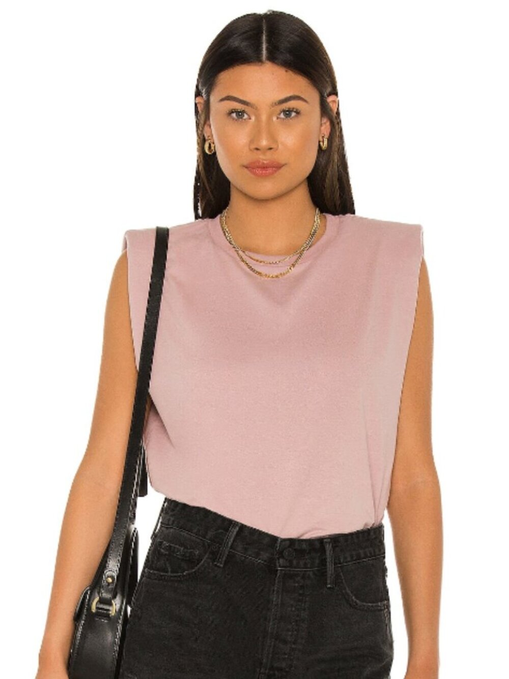 ALLSAINTS Coni Tank with Shoulder Pads - Mauve - Large